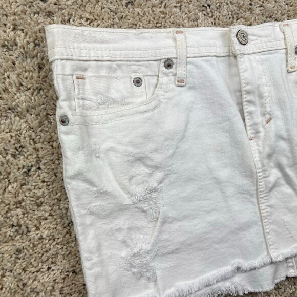 Levi's Womens Button Front Denim Skirt, White Size 29 Shirt Skirt Distressed - Picture 2 of 11